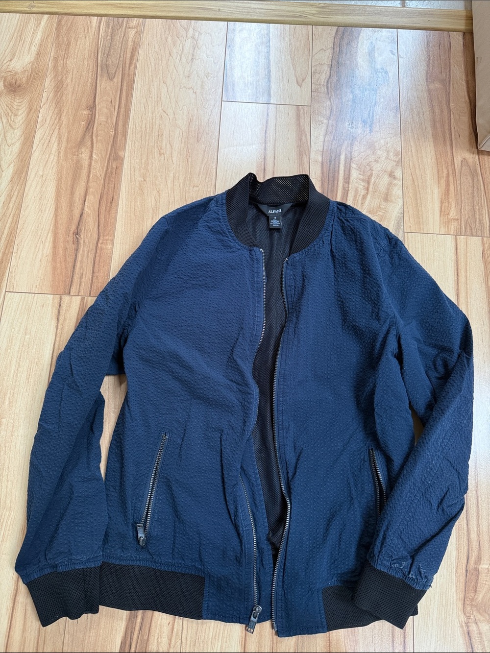 Alfani Navy Textured men’s light Bomber Jacket